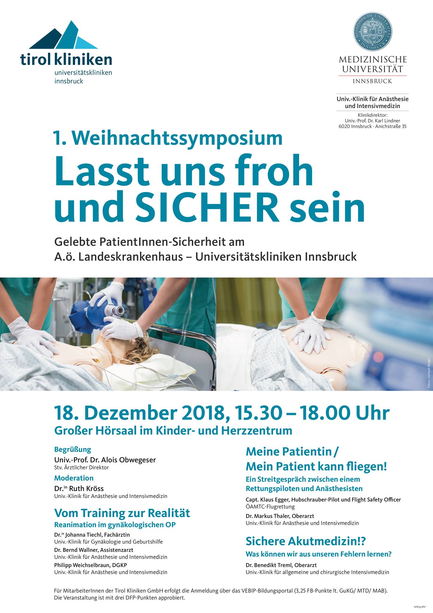 Bild: 1. Weihnachtssymposium, Anästhesie Innsbruck