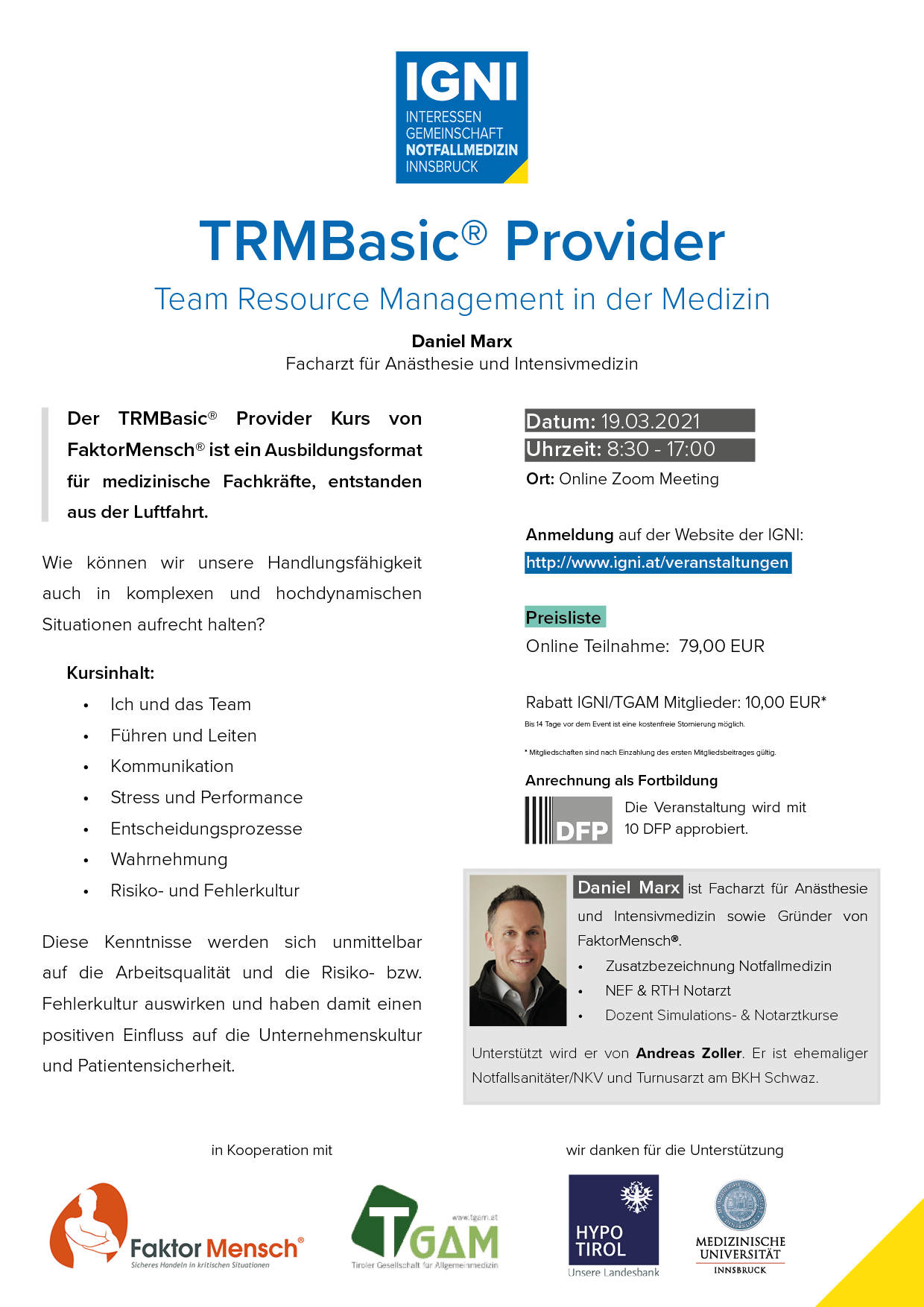 Bild: Team Resource Management® Basic Provider Online-Präsenz-Seminar von FaktorMensch®